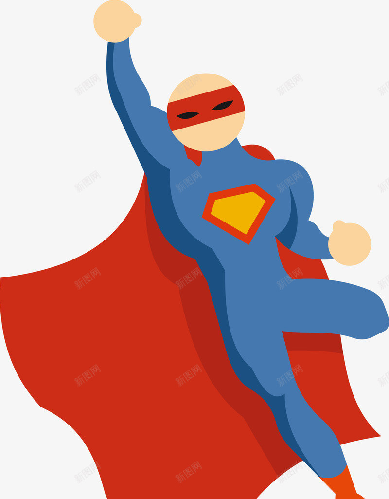 一个蓝色超人矢量图eps免抠素材_新图网 https://ixintu.com 矢量图 矢量超人 红披风 红色披风 蓝色超人 超人 超人PNG 飞翔的超人