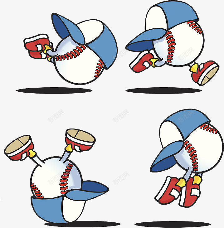 潮流插图戴蓝色帽子的棒球卡通png免抠素材_新图网 https://ixintu.com 卡通 小蓝帽 帽子 棒球 潮流插图 蓝色帽子