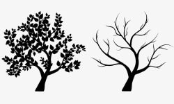 母子树黑色树图标高清图片