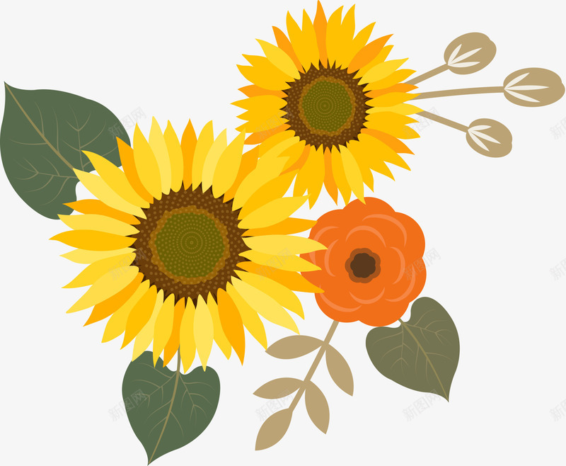 手绘太阳花png免抠素材_新图网 https://ixintu.com 印花图案 太阳花 手绘彩色植物花朵 装饰图案 贴纸图案 黄色花朵