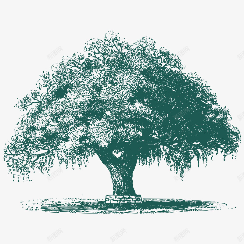 蓬勃的大树png免抠素材_新图网 https://ixintu.com PNG素材 大树 手绘 树木
