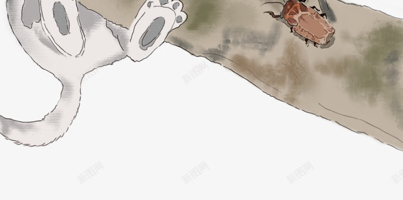 卡通手绘小暑节气psd免抠素材_新图网 https://ixintu.com 创意 动漫动画 卡通手绘 小暑节气 树木 白色的猫 简约