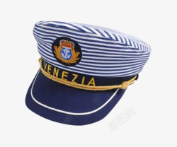 蓝条纹的海军船员帽素材