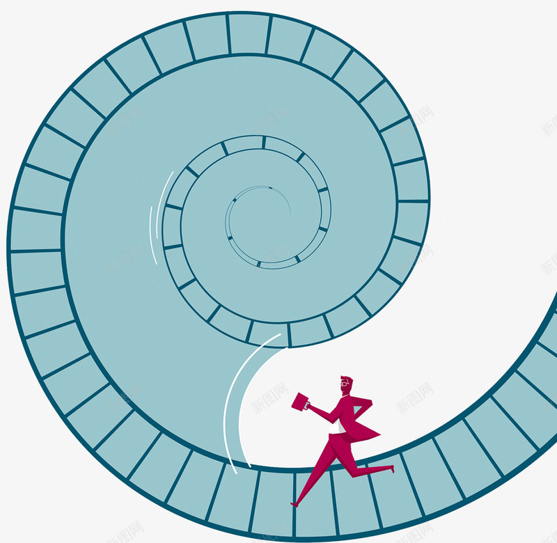 商务职场插画png免抠素材_新图网 https://ixintu.com 商务职场 插画 旋转楼梯 漩涡形 盘旋楼梯 螺旋