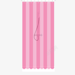 粉色条纹浴帘素材