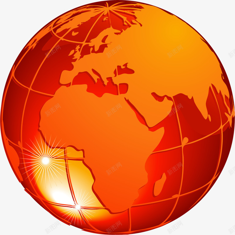 橙色地球板块矢量图ai免抠素材_新图网 https://ixintu.com 地壳 地球 地球板块 大陆板块 板块 橙色 运动 矢量图