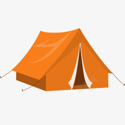 卡通橙色的帐篷素材