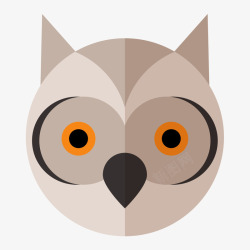 猫头鹰脸卡通动物头像图标高清图片