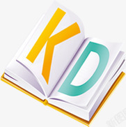 KD字母橙色书本素材