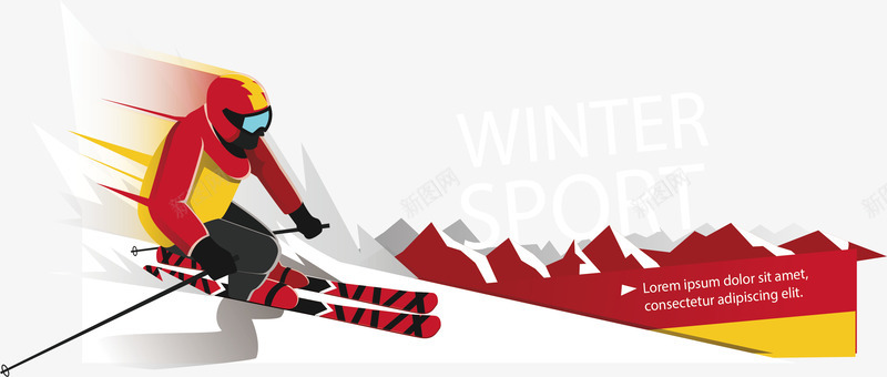 冬季滑雪运动横幅png免抠素材_新图网 https://ixintu.com 冬季运动 滑雪 滑雪横幅 滑雪的人 滑雪运动 矢量png