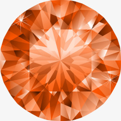 橙色圆形钻石素材