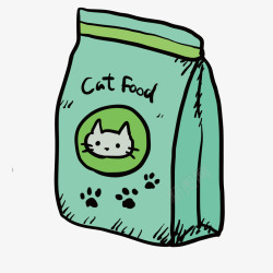 彩绘一袋猫粮素材