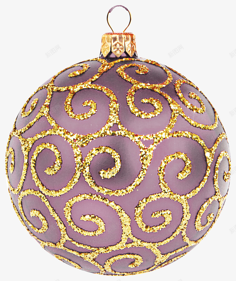 金色花纹圣诞彩球png免抠素材_新图网 https://ixintu.com 圣诞彩球 紫色圣诞彩球 花纹圣诞彩球