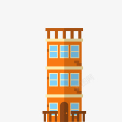 橙色的楼房橙色楼房矢量图高清图片