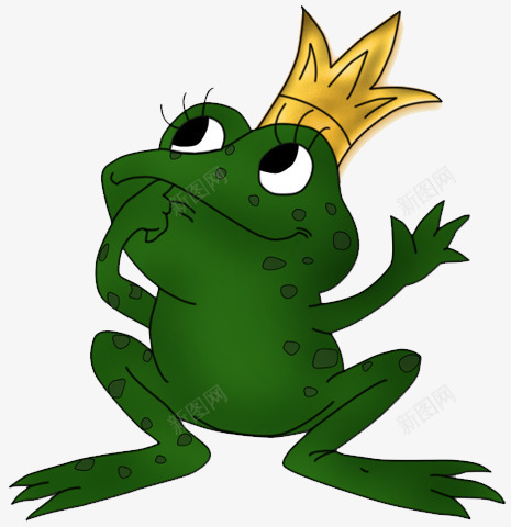 戴皇冠的青蛙png免抠素材_新图网 https://ixintu.com 动物 手绘 皇冠 绿色 青蛙