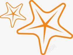 橙色五角星卡通海星高清图片