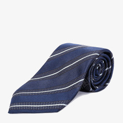 蓝色条纹男士领带素材