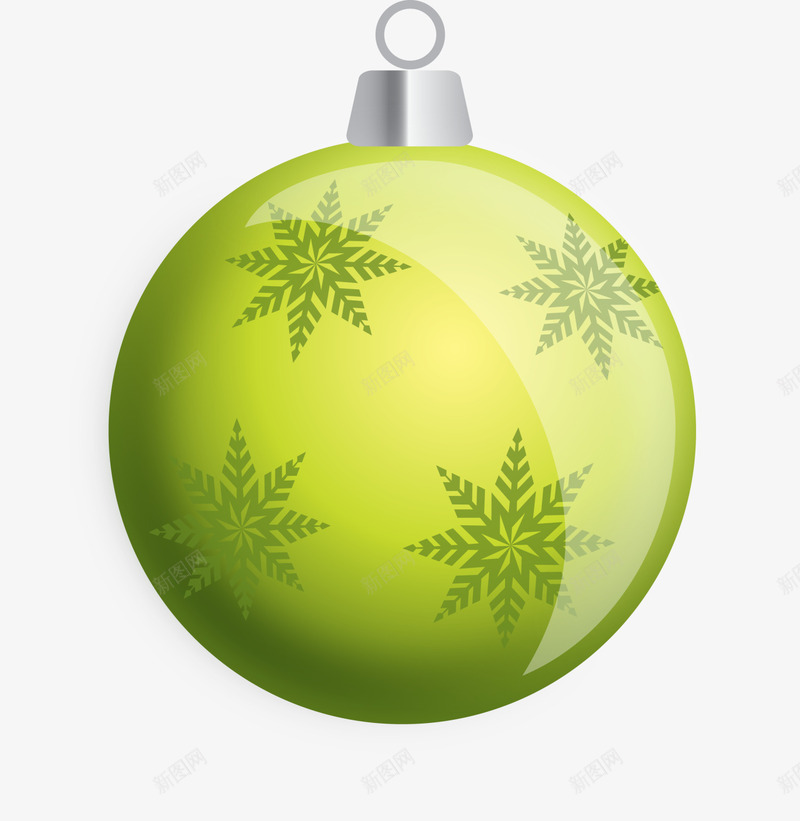 绿色雪花挂件png免抠素材_新图网 https://ixintu.com 圣诞彩球 圣诞球 圣诞节 新年 绿色挂件 节日挂件 雪花彩球