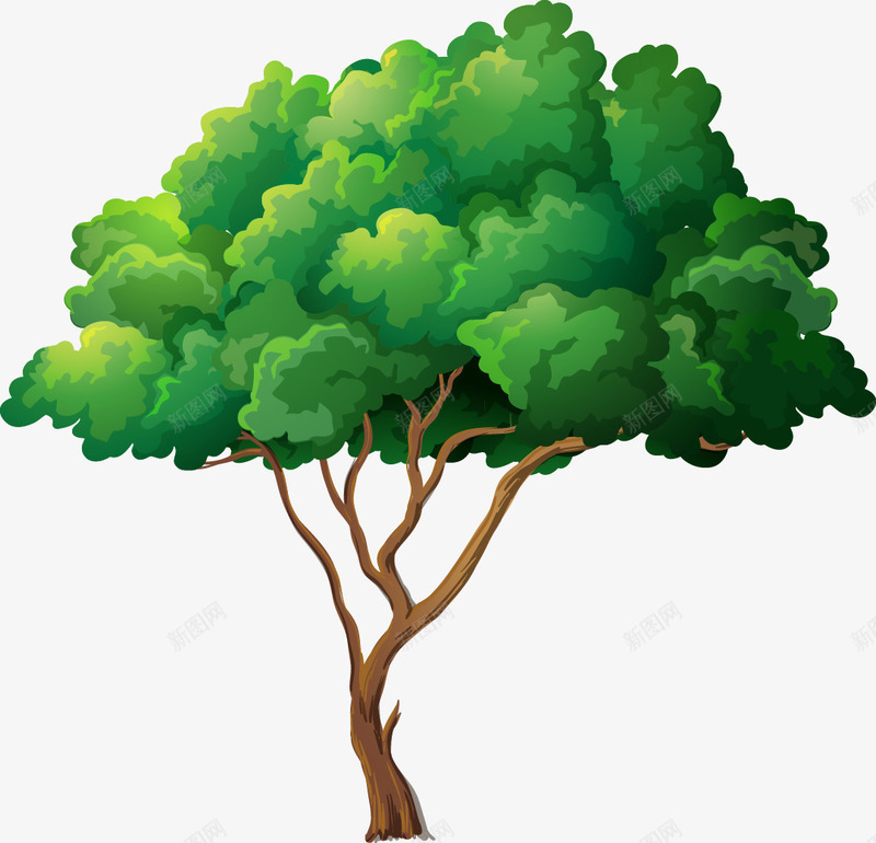手绘彩色大树14png免抠素材_新图网 https://ixintu.com 大树 手绘 树木 植物
