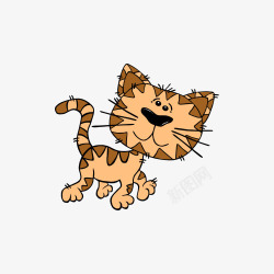 橙色加菲猫走路猫猫走路高清图片