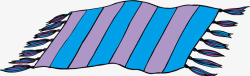 卡通蓝紫色条纹毛毯素材