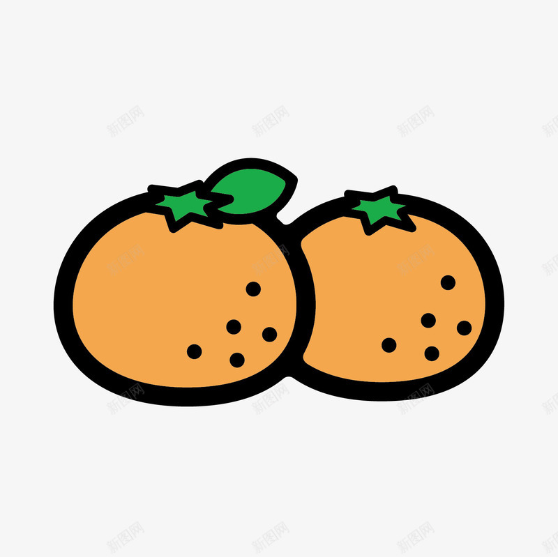 橙色橘子矢量图eps免抠素材_新图网 https://ixintu.com 橘子 橙色 水果 简笔 矢量图