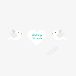 灰白色结婚事件鸟横幅素材