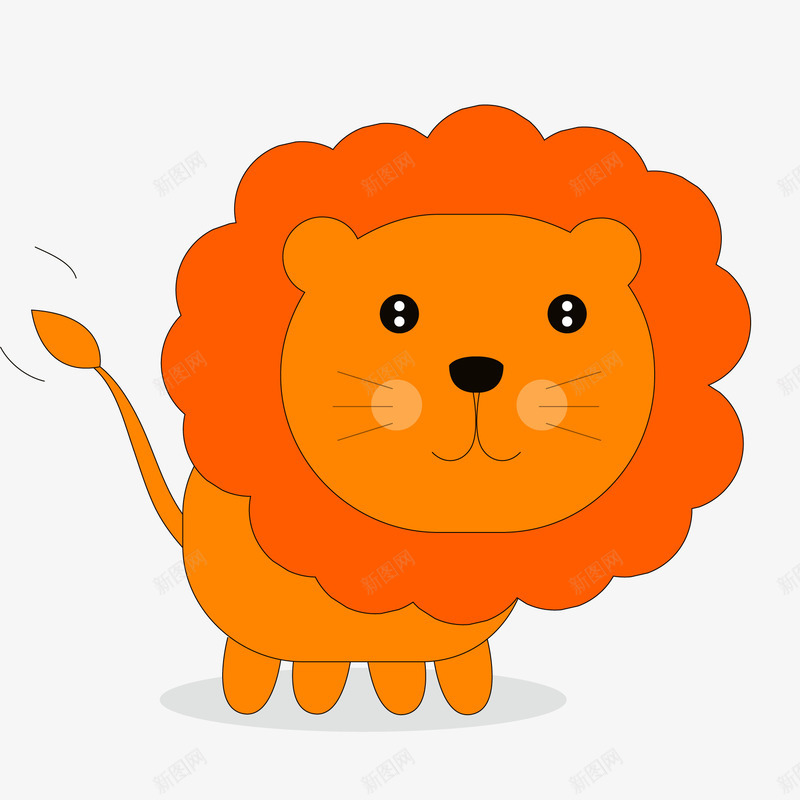 橙色的小狮子动物矢量图ai免抠素材_新图网 https://ixintu.com 动物设计 卡通 可爱 手绘 橙色 狮子 矢量图