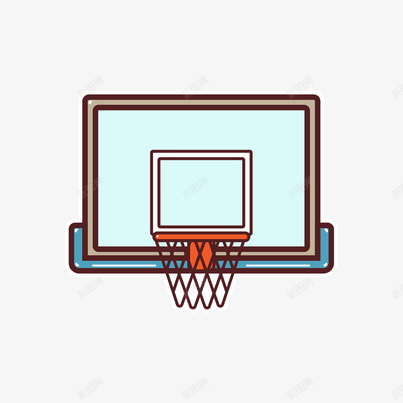 蓝色的篮球架png免抠素材_新图网 https://ixintu.com 体育 橙色 白色 篮球 篮球架 蓝色 蓝色篮球架