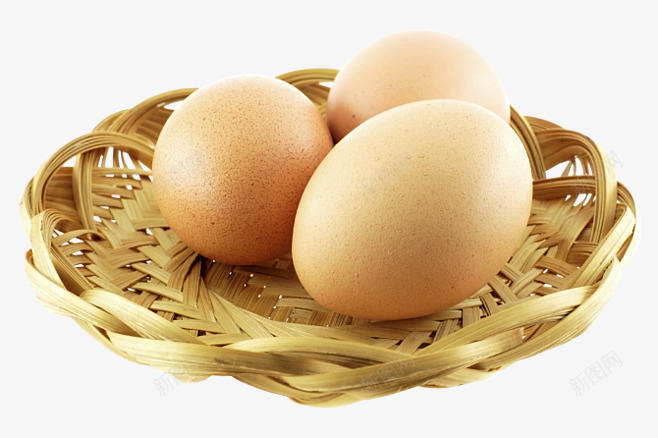 竹篮上的三个鸡蛋png免抠素材_新图网 https://ixintu.com 产品实物 橙色 鸡蛋元素 黄色