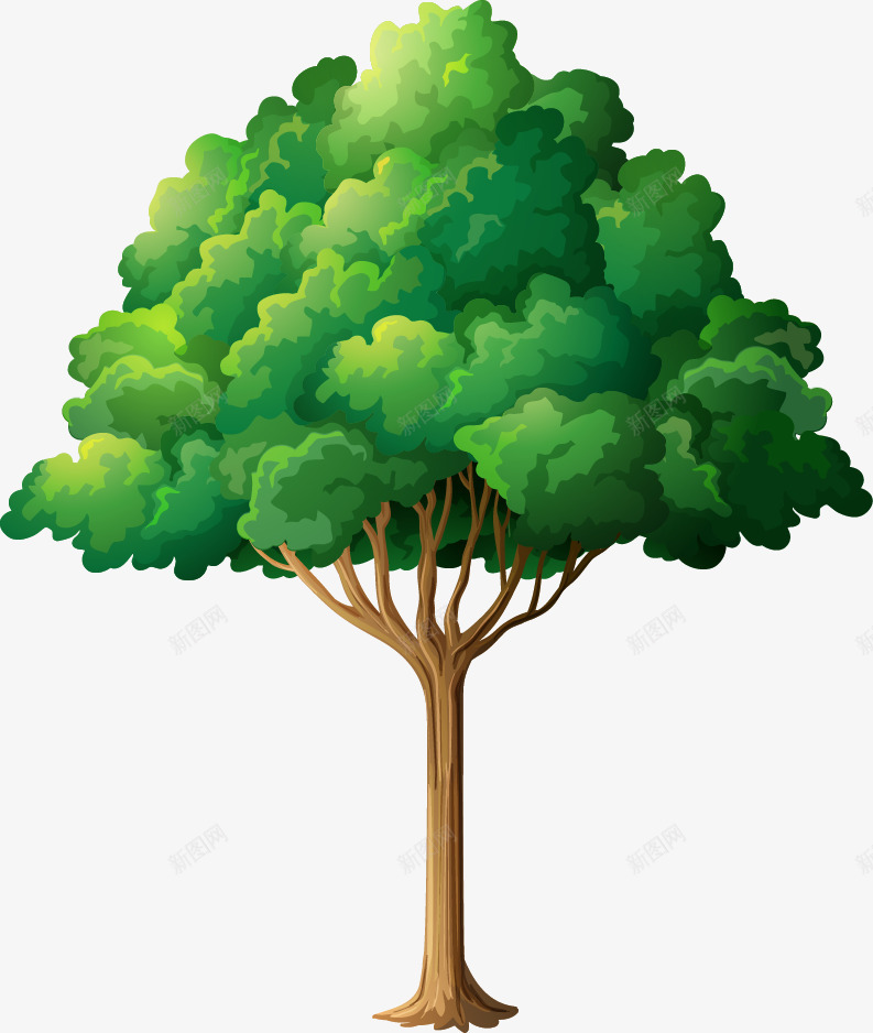 手绘彩色大树16png免抠素材_新图网 https://ixintu.com 大树 手绘 树木 植物