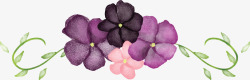 粉水小清新粉紫色花藤矢量图高清图片