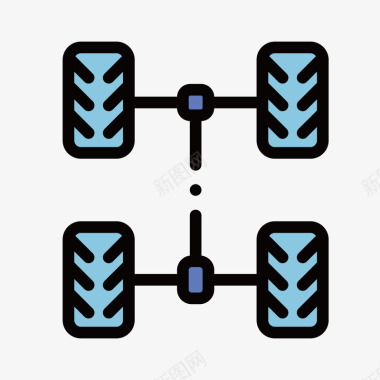 蓝色手绘圆角刹车元素图标图标