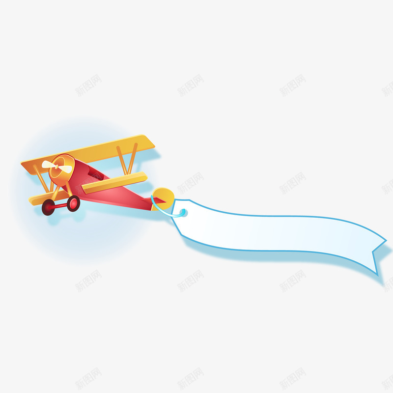 卡通飞机矢量图ai免抠素材_新图网 https://ixintu.com 交通工具 卡通 宣传 横幅 直升飞机 飞机 矢量图