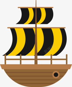 黑色船帆黄色条纹船帆高清图片
