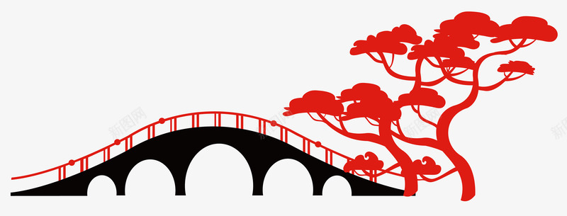拱桥png免抠素材_新图网 https://ixintu.com 古老 拱桥 树木 风景