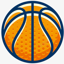 篮球团队橙色篮球插画高清图片