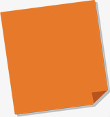橙色方形纸张折起一角素材