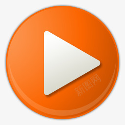 橙色的播放按钮图标png_新图网 https://ixintu.com 