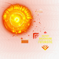 橙色技环光环创意科技光环高清图片