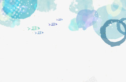 蓝色鱼纹装饰泡泡海洋纹理高清图片