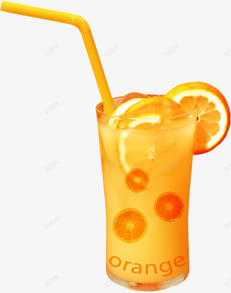 橙色橘子饮料png免抠素材_新图网 https://ixintu.com 吸管 杯子 橘子饮料 橙色饮料 饮料