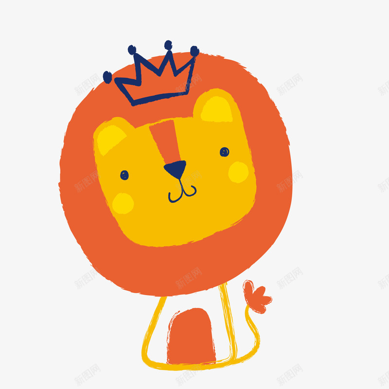 卡通可爱的小狮子动物矢量图ai免抠素材_新图网 https://ixintu.com 动物设计 卡通 可爱的 橙色 水彩 狮子 矢量图