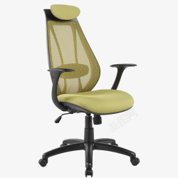 弓形可旋转电脑椅嫩绿色人体工学座椅高清图片