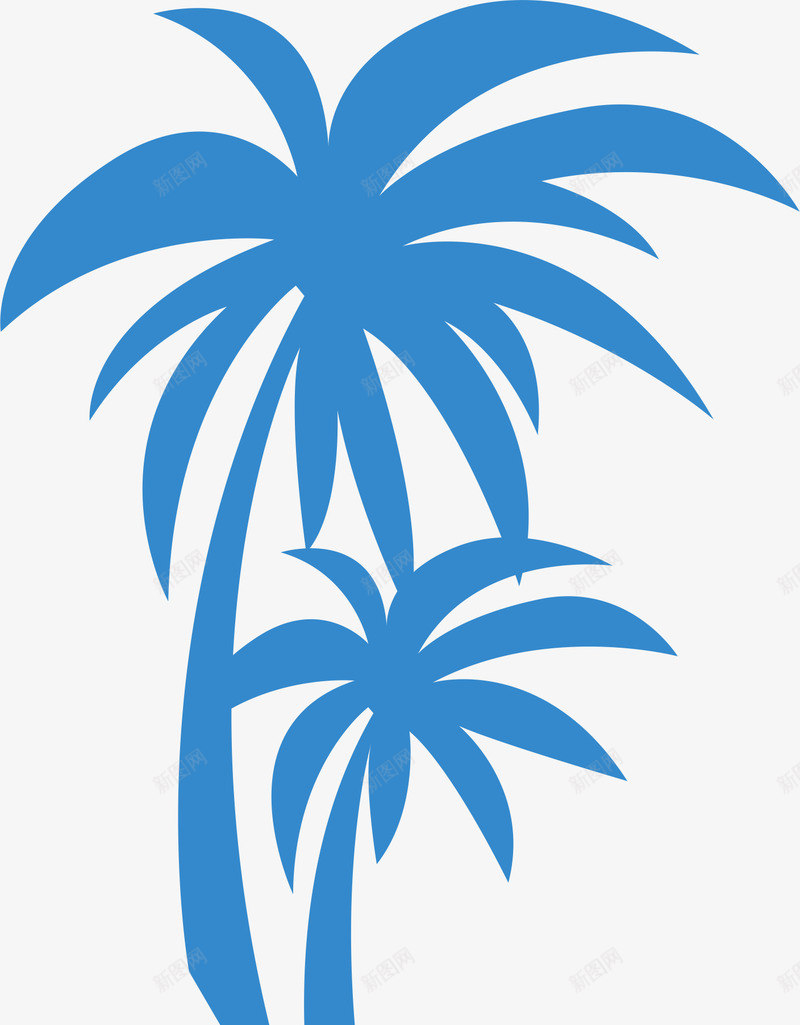 卡通椰树png免抠素材_新图网 https://ixintu.com AI 卡通 可爱 夏天 手绘 树木 椰树 沙滩 海边 线条 蓝色