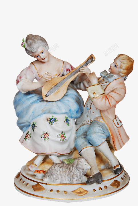 弹小提琴的情侣png免抠素材_新图网 https://ixintu.com 一男一女 彩绘卡通 拉着提琴 摆件