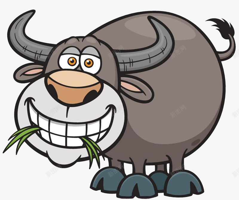 手绘吃草的牛png免抠素材_新图网 https://ixintu.com 动物 吃草的牛 手绘画 牛 牛吃草 矢量装饰 装饰