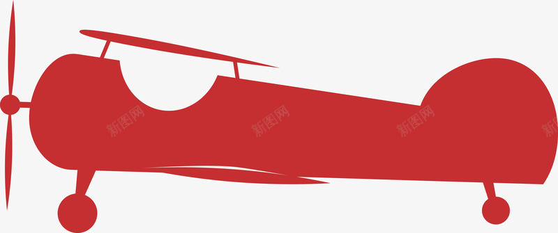 红色飞机矢量图ai免抠素材_新图网 https://ixintu.com 交通工具 复古 飞翔 矢量图