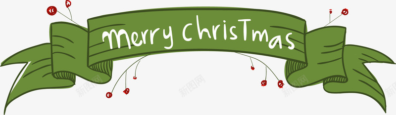绿色丝带圣诞节横幅矢量图ai免抠素材_新图网 https://ixintu.com 圣诞快乐 圣诞节 圣诞节丝带 圣诞节快乐 矢量png 绿色丝带 矢量图