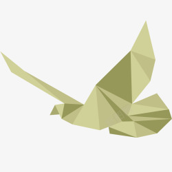 豆绿色折纸鸽子插画矢量图素材